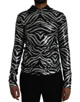 Dolce & Gabbana Black Silver Sequined Polyester Sweater -   -  Dolce & Gabbana.